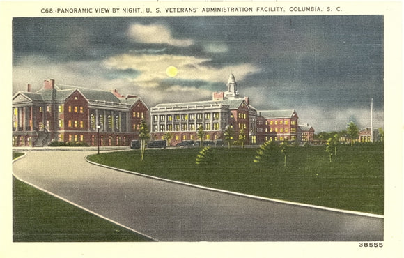 Panoramic View by Night, U. S. Veterans' Administration Facility, Columbia, SC - Carey's Emporium