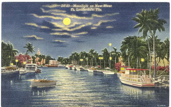 Moonlight on New River, Ft. Lauderdale, FL - Carey's Emporium