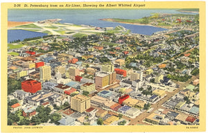 Aerial View, Showing the Albert Whitted Airport, St. Petersburg, FL - Carey's Emporium