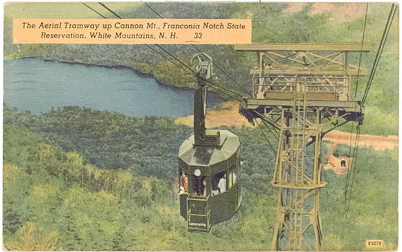 The Aerial Tramway up Cannon Mt., Franconia Notch State Reservation,, White Mountains, NH - Carey's Emporium