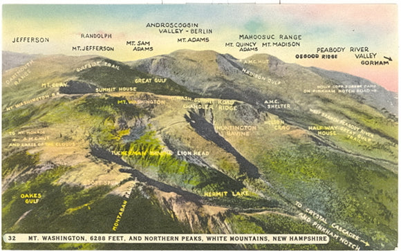 Mt. Washington, 6288 Feet, and Northern Peaks, White Mountains, NH - Carey's Emporium