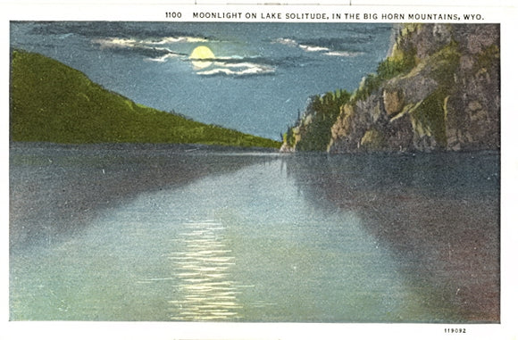 Moonlight on Lake Solitude, in the Big Horn Mountains, WY - Carey's Emporium
