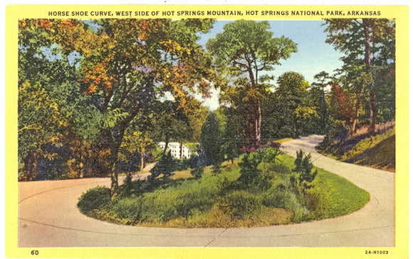Horse Shoe Curve, West Side of Hot Springs Mountain, Hot Springs National Park, Arkansas - Carey's Emporium