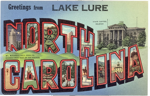Greetings From Lake Lure, NC Large Letter - Carey's Emporium