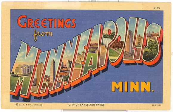 Greetings From Minneapolis, MN Large Letter - Carey's Emporium