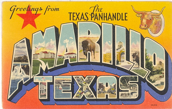 Greetings from The Texas Panhandle, Amarillo TX Large Letter - Carey's Emporium