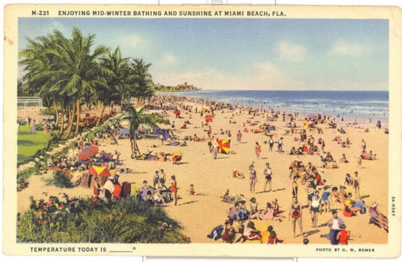 Enjoying Mid-Winter Bathing and Sunshine at Miami Beach, FL - Carey's Emporium