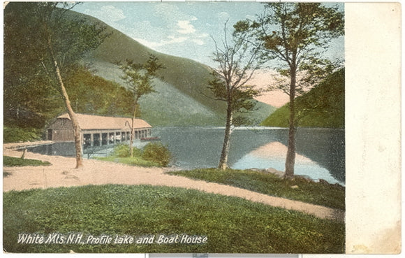 Profile Lake and Boat House, White Mts., NH - Carey's Emporium