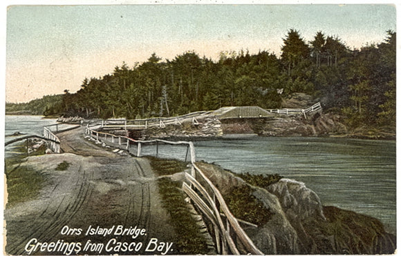 Orrs Island Bridge, Greetings from Casco Bay, Orrs Island, ME - Carey's Emporium