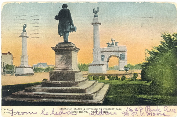 Stranahan Statue and Entrance to Prospect Park, Brooklyn, NY - Carey's Emporium