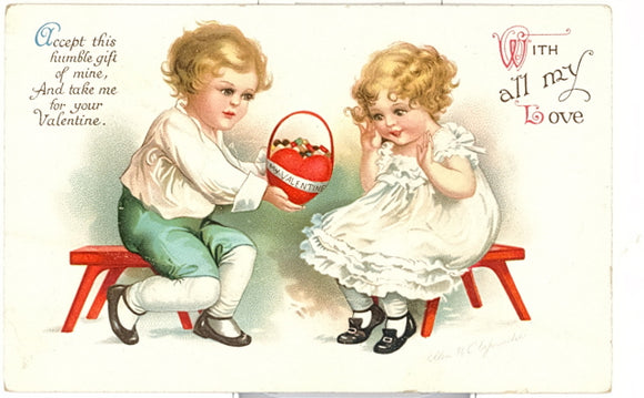 With All My Love Ellen Clapsaddle Signed - Carey's Emporium