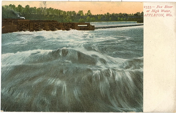 Fox River at High Water, Appleton, WI - Carey's Emporium