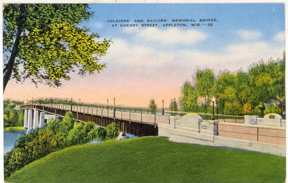 Soldiers' and Sailors' Memorial Bridge, at Cherry Street, Appleton, WI - Carey's Emporium