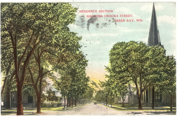 Residence Section Showing Crooks Street, Green Bay, WI - Carey's Emporium