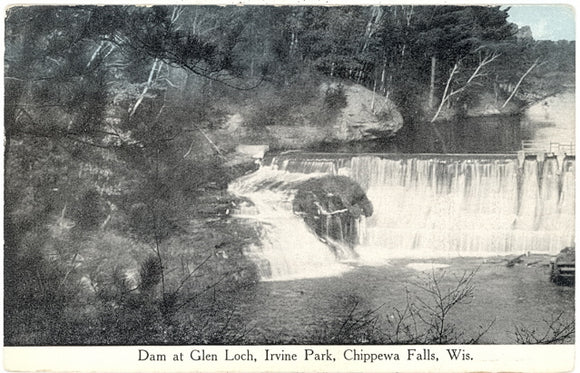 Dam at Glen Loch, Irvine Park, Chippewa Falls, WI - Carey's Emporium