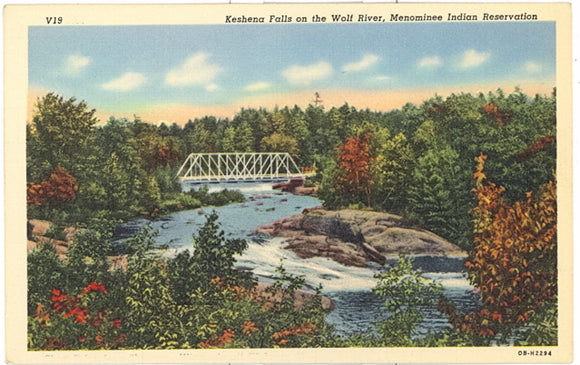 Keshena Falls on the Wolf River, Menominee Indian Reservation, WI - Carey's Emporium