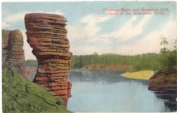 Chimney Rock and Romance Cliff, Dells of the Wisconsin River, WI - Carey's Emporium
