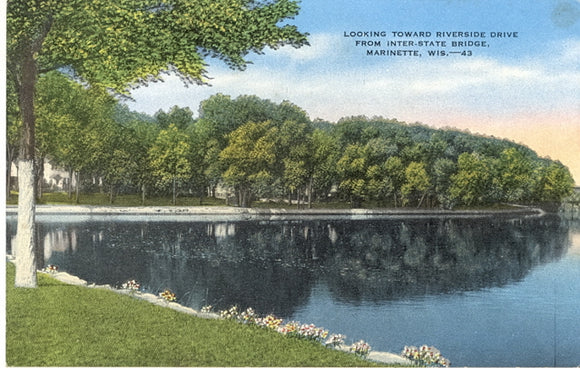 Looking Toward Riverside Drive From Interstate Bridge, Marinette, WI - Carey's Emporium