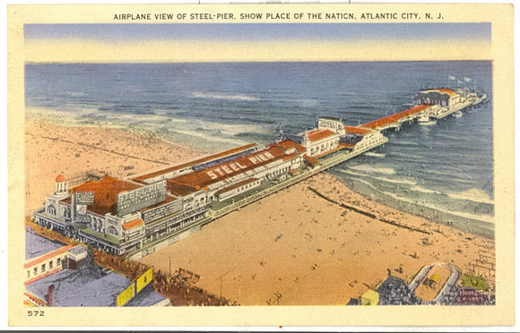 Airplane View of Steel Pier, Show Place of the Nation, Atlantic City, NJ - Carey's Emporium