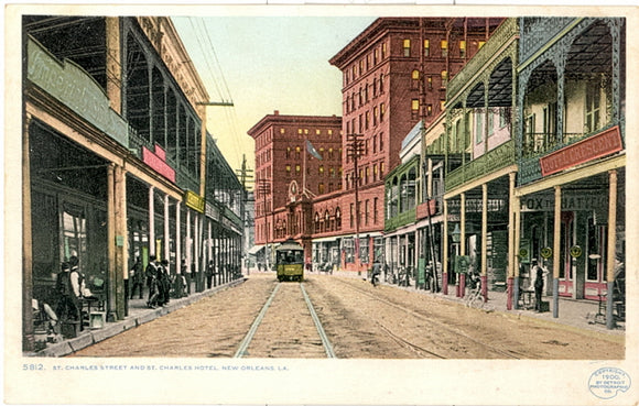 St. Charles Street and St. Charles Hotel, New Orleans, LA - Carey's Emporium