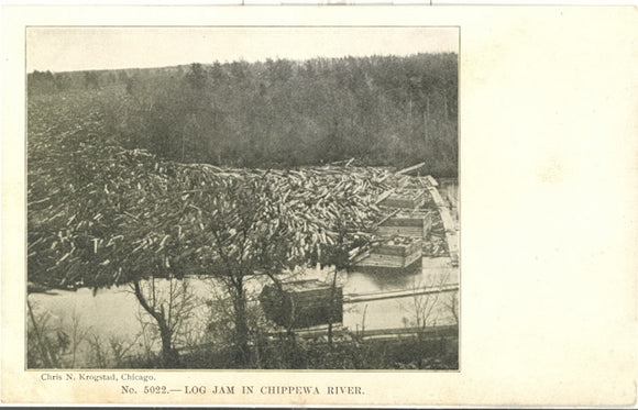Log Jam in Chippewa River, Chippewa Falls, WI - Carey's Emporium