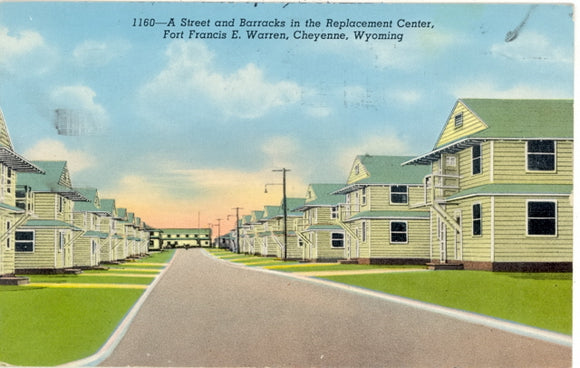 A Street and Barracks in the Replacement Center, Fort Francis E. Warren, Cheyenne, WY - Carey's Emporium