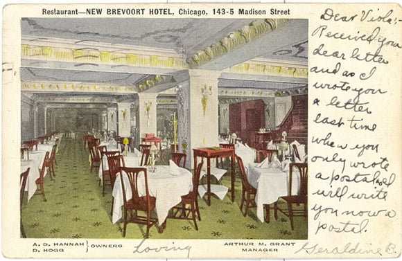 Restaurant, New Brevoort Hotel, 143 S. Madison Street, Chicago, IL - Carey's Emporium