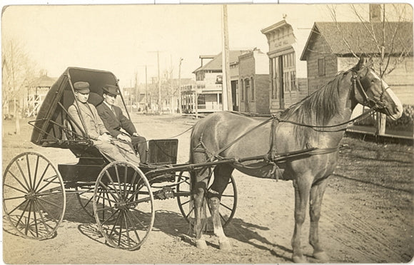 Two Men, Horse And Buggy - Carey's Emporium