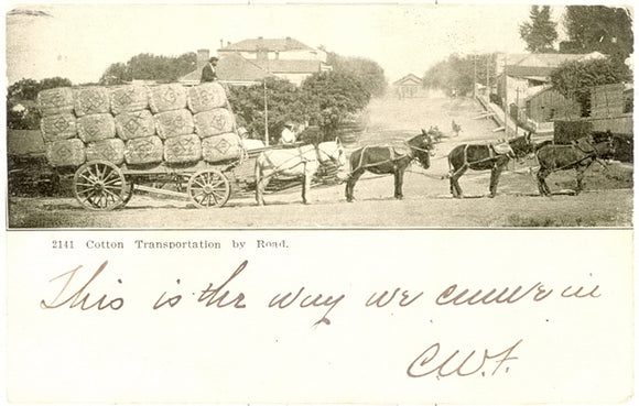 Cotton Transportation by Road, Memphis TN - Carey's Emporium