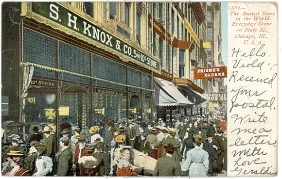 The Busiest Store in the World.  Everyday Scene on State St., Chicago, IL - Carey's Emporium