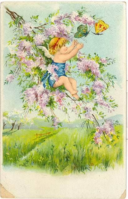 Cherub and Flowers - Carey's Emporium