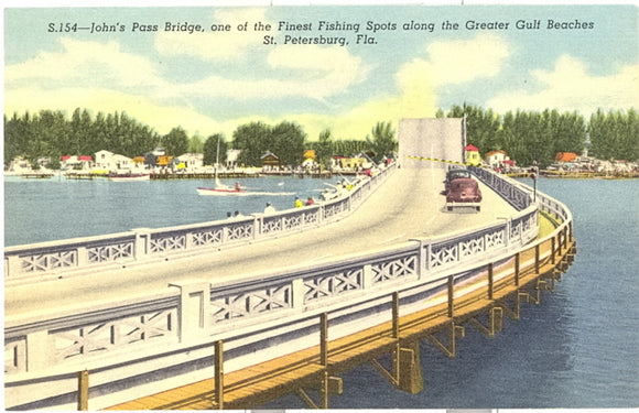 John's Pass Bridge, one of the Finest Fishing Spots along the Greater Gulf Beaches, St. Petersburg, FL - Carey's Emporium