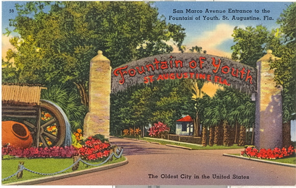 San Marco Avenue Entrance to the Fountain of Youth, St. Augustine, FL - Carey's Emporium