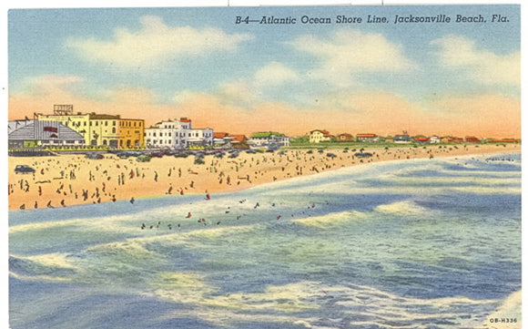 Atlantic Ocean Shore Line, Jacksonville Beach, FL - Carey's Emporium