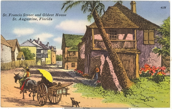 St. Francis Street and Oldest House, St. Augustine, FL - Carey's Emporium