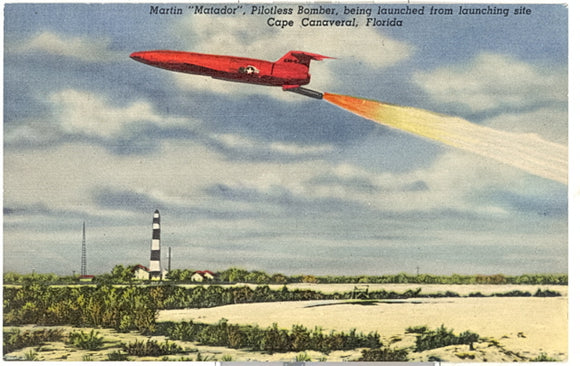 Martin Matador, Pilotless Bomber, Being Launched From Launching Site, Cape Canaveral, FL - Carey's Emporium