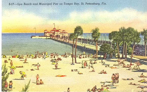 Spa Beach and Municipal Pier on Tampa Bay, St. Petersburg, FL - Carey's Emporium