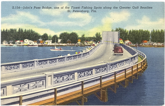 John's Pass Bridge, one of the Finest Fishing Spots along the Greater Gulf Beaches, St. Petersburg, FL - Carey's Emporium