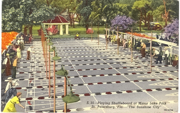 Playing Shuffleboard at Mirror Lake Park, St. Petersburg, FL - Carey's Emporium