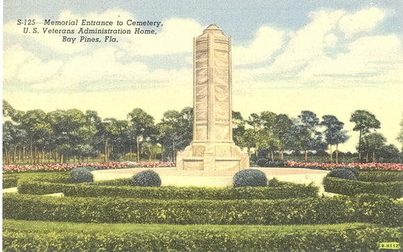 Memorial Entrance to Cemetery, U. S. Veterans Administration Home, Bay Pines, FL - Carey's Emporium