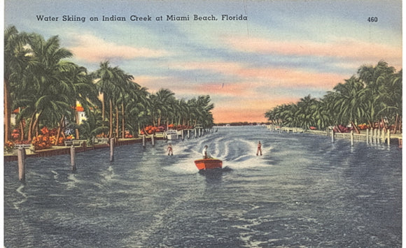 Water Skiing on Indian Creek of Miami Beach, FL - Carey's Emporium