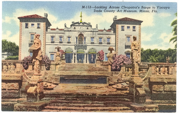 Looking Across Cleopatra's Barge to Viscaya Dade County Art Museum, Miami, FL - Carey's Emporium