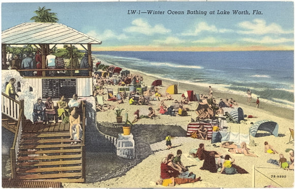 Winter Ocean Bathing at Lake Worth, FL - Carey's Emporium
