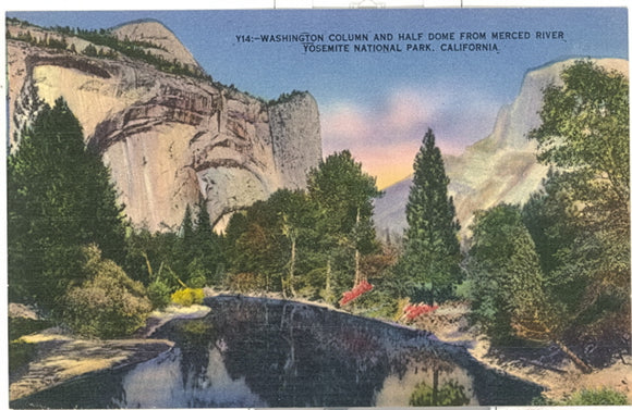 Washington Column and Half Dome from Merced River, Yosemite National Park, California - Carey's Emporium
