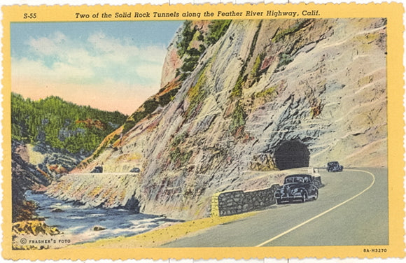 Two of the Solid Rock Tunnels along the  Feather River Highway, CA - Carey's Emporium