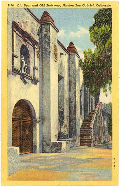 Old Door and Old Stairway, Mission San Gabriel, CA - Carey's Emporium