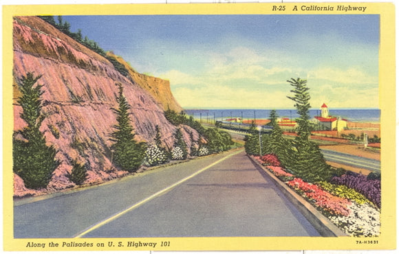 A California Highway, Along the Palisades on U. S. Highway 101 - Carey's Emporium