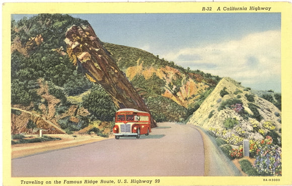 A California Highway, Traveling on the Famous Ridge Route, U. S. Highway 99 - Carey's Emporium