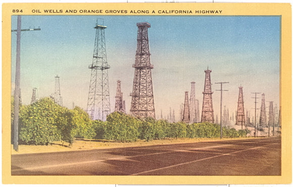 Oil Wells and Orange Groves Along A California Highway - Carey's Emporium
