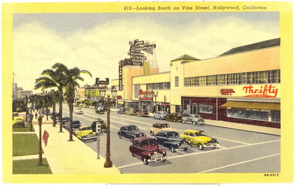 Looking South on Vine Street, Hollywood, CA - Carey's Emporium